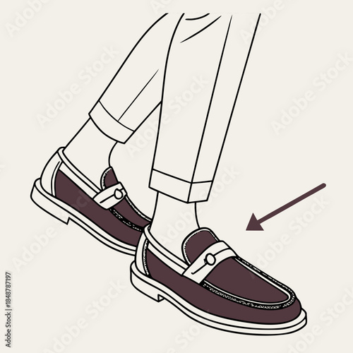 Title: A pair of brown leather shoes with white laces and decorative on a white background