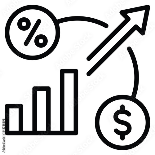 Progressive Rate Taxation Icon Line Vector Illustration