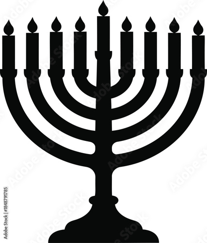 hanukkah menorah with candles