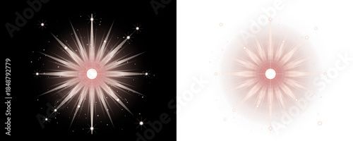 Glowing Pink Starburst Explosion Effect Graphic Isolated On Transparent Background