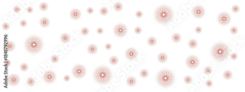 Abstract Pinkish Circular Starburst Pattern Scatter Design Isolated On Transparent Background