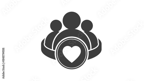 People united with heart symbol teamwork and love