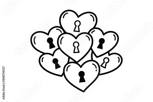 Heart keyholes cluster