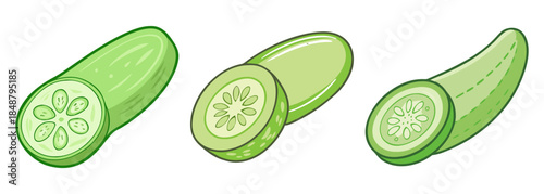 Freshly sliced cucumbers for healthy salads and refreshing dishes