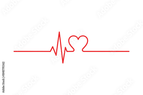 Heartbeat lifeline with heart icon