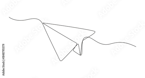 paper plane continuous one line art drawing,2