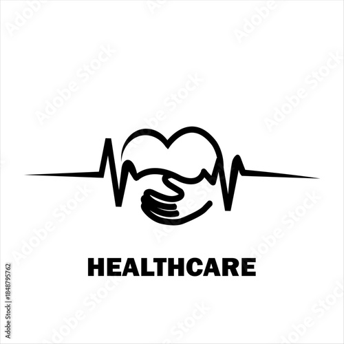 Clean and professional healthcare logo symbolizing care, trust, and medical excellence. Ideal for hospitals, clinics, doctors, wellness centers, and health brands.