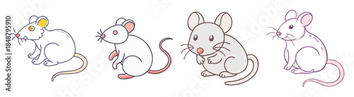 Charming hand-drawn sketches showcase adorable rodents in various poses and activities