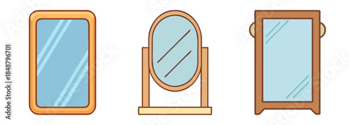 A charming collection of decorative mirrors in various shapes and frames for home decor