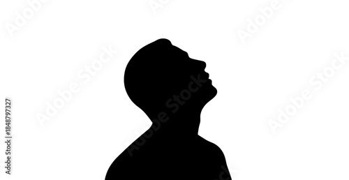 Male Silhouette Looking Upward Profile