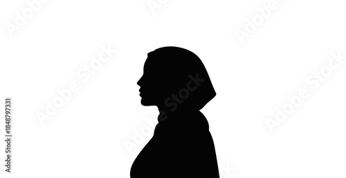 Woman Side Profile Silhouette Icon