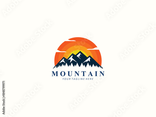 Mountain logo design vector template