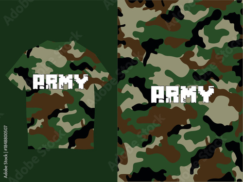 military uniform background and t-shirt