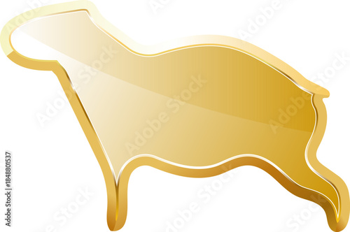 Capibara gold icon. Isolated on transparent background.