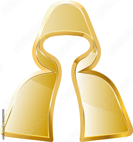 Dark robes gold icon. Isolated on transparent background.