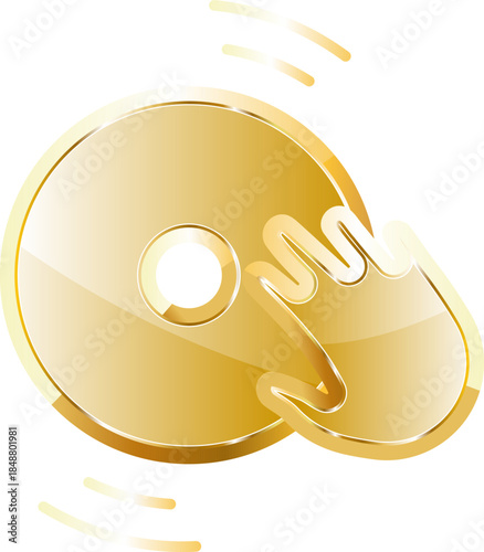 dj gold icon. Isolated on transparent background.
