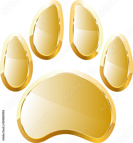 Dog gold icon. Isolated on transparent background.