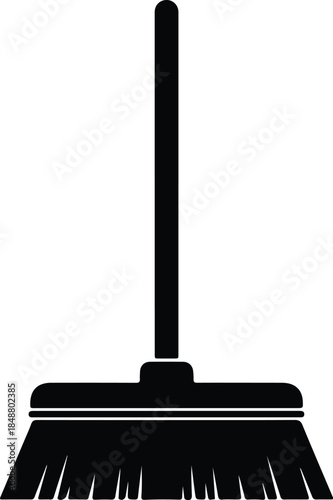 Vector Black cleaning brush equipment icon symbol used for tidiness silhouette Illustration