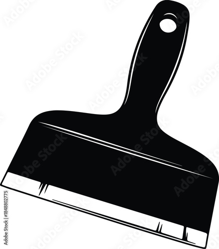 Vector Professional putty knife construction and repair equipment tool silhouette Illustration