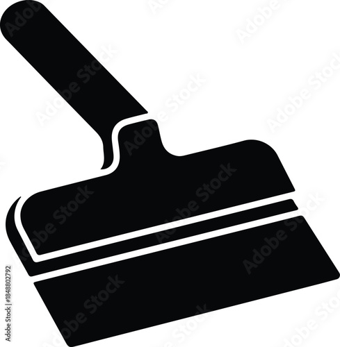 Vector Putty knife construction tool black silhouette icon professional equipment home renovation silhouette Illustration