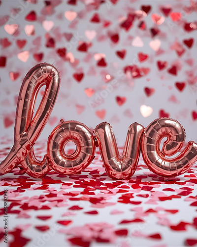 rose gold balloon, LOVE balloon, foil balloon, love, romantic, Valentine, party decoration, celebration, shiny balloon, metallic balloon, festive, romantic decor, love theme, heart, romantic gift,