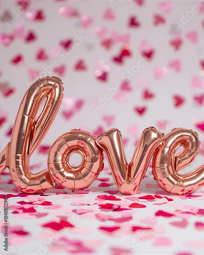 rose gold balloon, LOVE balloon, foil balloon, love, romantic, Valentine, party decoration, celebration, shiny balloon, metallic balloon, festive, romantic decor, love theme, heart, romantic gift, coz