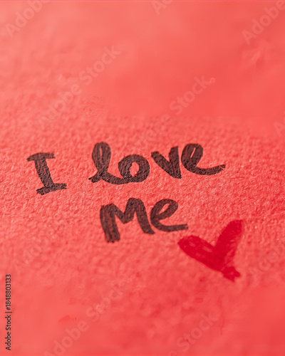 handwritten message, I love me, self-love, self care, positive affirmation, love yourself, empowerment, motivational, inspirational, mental health, wellbeing, self appreciation, self confidence, self 