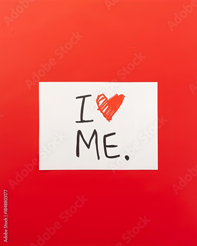 handwritten message, I love me, self-love, self care, positive affirmation, love yourself, empowerment, motivational, inspirational, mental health, wellbeing, self appreciation, self confidence, self 