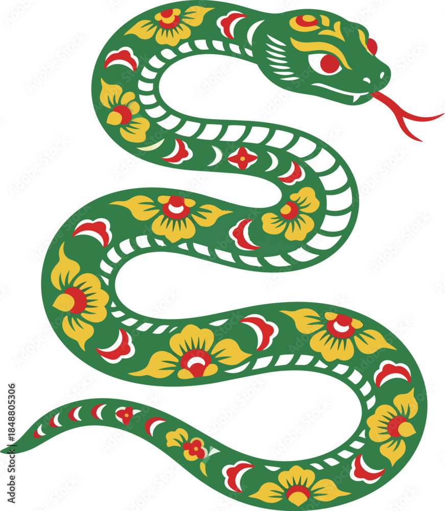 Obraz premium Decorative Zodiac Snake Illustration