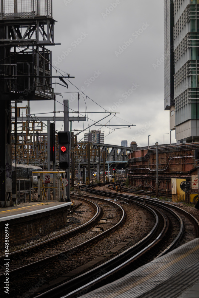 Fototapeta premium railway in the city