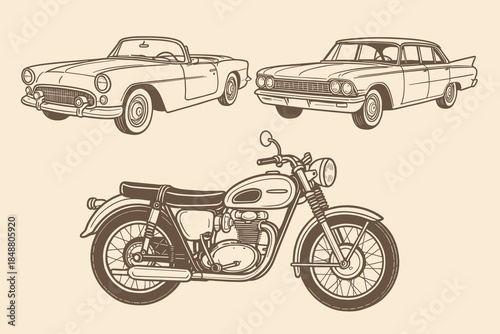 Classic Vintage Cars and Motorcycle Collection