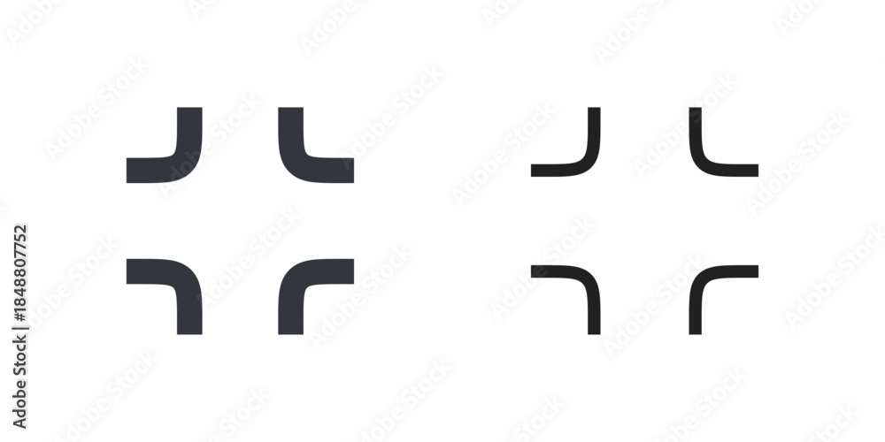 Obraz premium corner crop focus frame icon set camera viewfinder ui pointer minimal vector collection