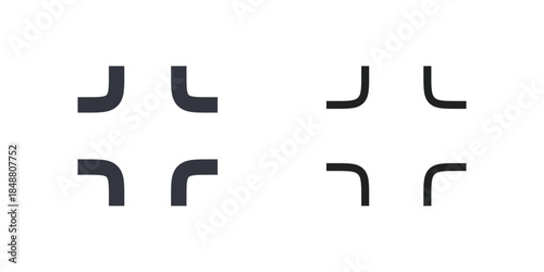 corner crop focus frame icon set camera viewfinder ui pointer minimal vector collection