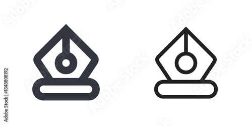 pen tool icon digital drawing nib outline graphic design symbol ui set