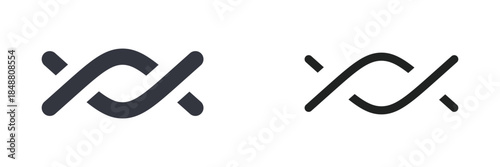 shuffle icon set modern music random line symbols collection simple flat vector illustration on white background