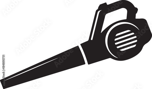 Black Leaf Blower Vector Graphic Illustration for Gardening and Yard Work Designs