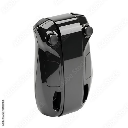 Shiny metal electric shaver isolated on transparent background