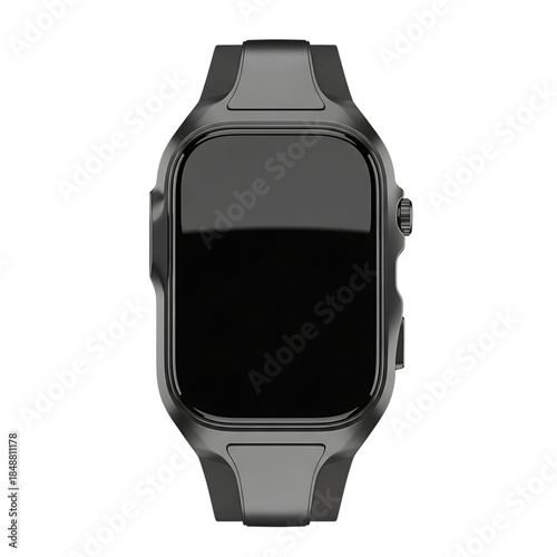 Smartwatch with blank screen isolated on transparent background