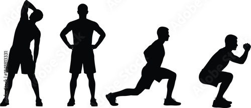 Large set of diverse people silhouettes including seniors disabled person in wheelchair and blind man isolated on white background