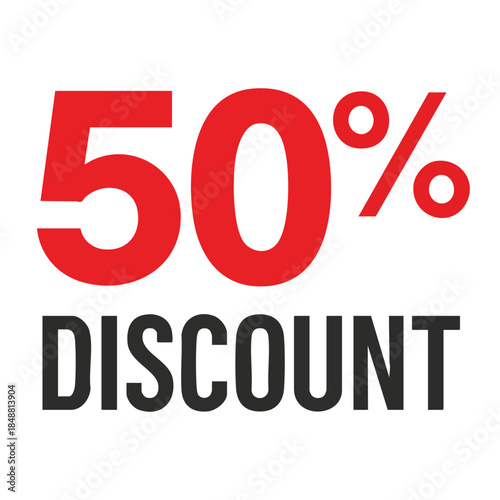 Fifty percent discount illustration for sales and promotional offers
