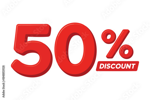 Fifty percent discount illustration for sales and promotional offers