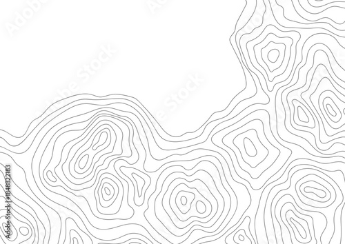 Abstract outline topographic contour map. Landscape geodesy topography map. Background with contour landscape.