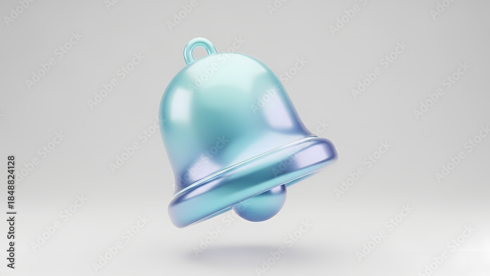 Fototapeta premium 3D Notification Bell Icon for Modern App Interface on Transparent Background
