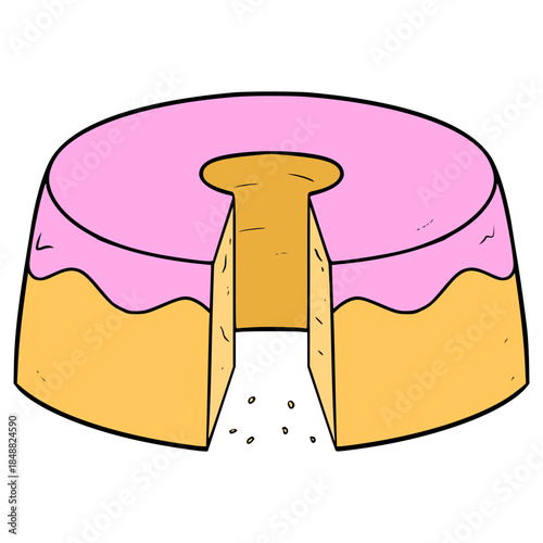 chiffon cake illustration hand drawn isolated vector