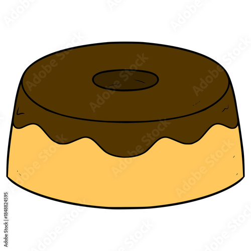 chiffon cake illustration hand drawn isolated vector