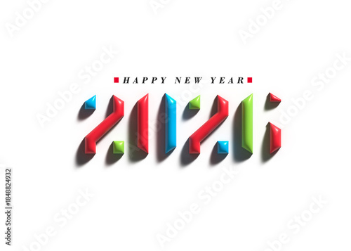 2026 Happy New Year Text Typography Design 