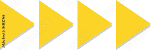 Fotografi Yellow directional arrows illustrate progression, stages, or sequential steps in process, workflow, or development