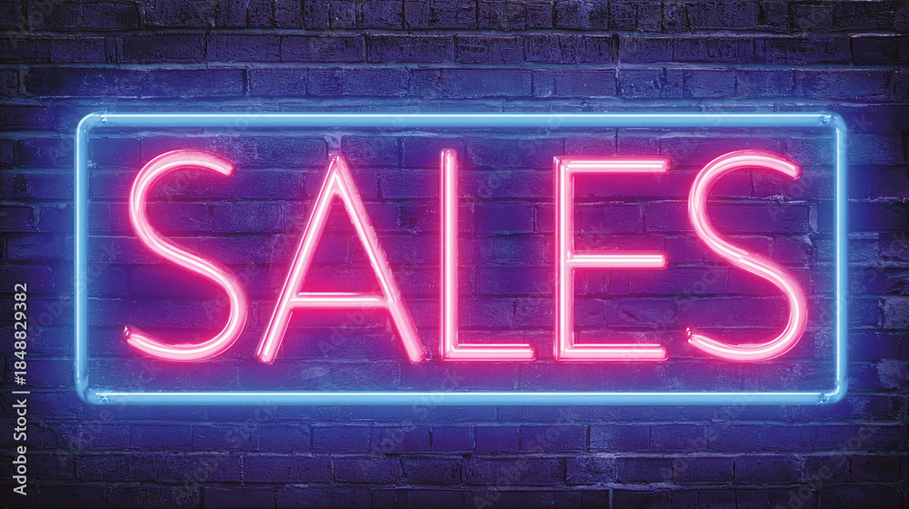 Obraz premium A vibrant neon sign with pink letters illuminating the word