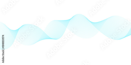 Abstract light blue wave lines background featuring flowing cyan curves and smooth digital motion, forming a clean minimalist pattern on white for modern tech and digital design layouts.