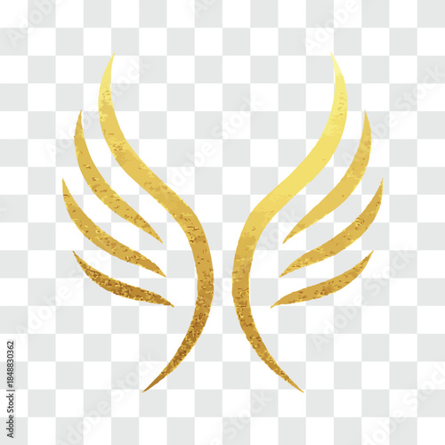 Refined Angel Wing Silhouette – Symmetrical Curves and Subtle Gold Highlights in Luxury Christian Logo Design
